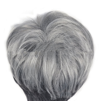 Partial Short Granny Grey Ladies Wig Headgear