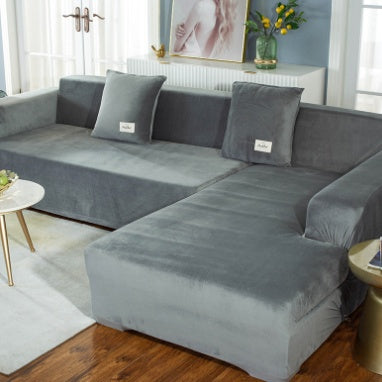 Silver Fox Velvet Living Room Elastic Furniture Sofa Cover