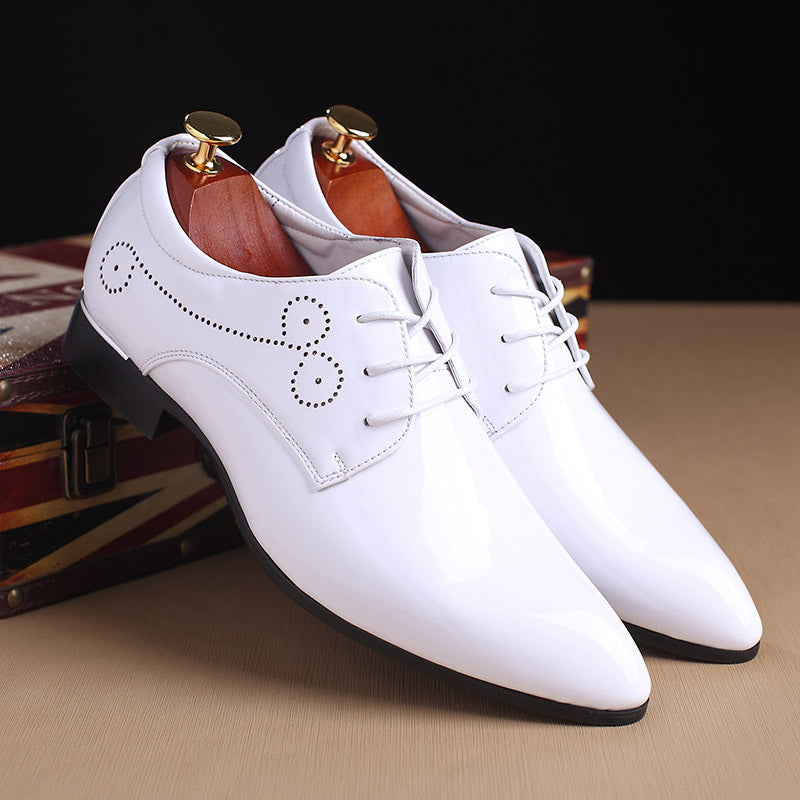 Men Leather Shoes Men Business Casual Dress Shoes - HJG