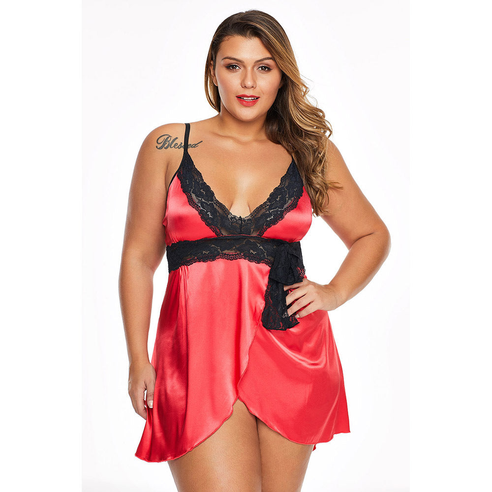 Plus Size Sexy Lingerie Homewear Women's Lace Lace Pajamas For Fat Girls