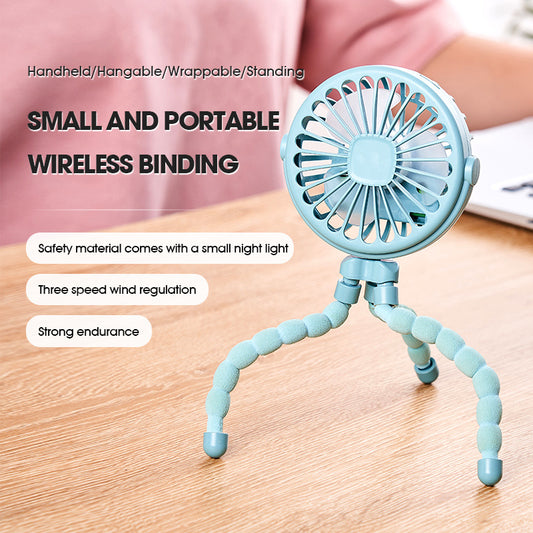 Multi Functional Children's Stroller Mini Fan Portable USB Charging Small Fan Octopus