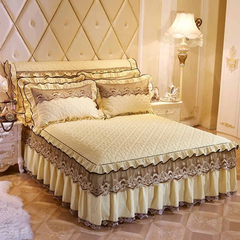 Quilted Lace Bed Skirt Thickened Plus Cotton Bedspread Single Piece Simmons Bed Cover Bed Circumference 1.8m Bed