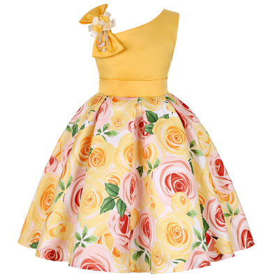 New Girls Kids Flower Elegant Causal Princess Party Dresses