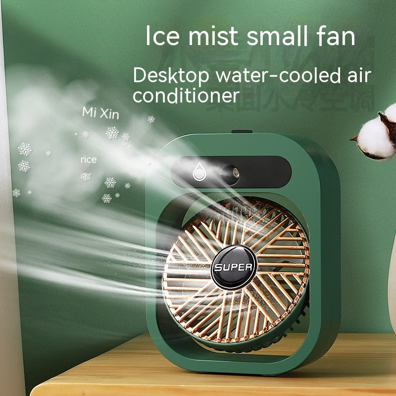 Air Conditioning Fan Desk Misting Fan Air Cooler Cooling USB Rechargeable Humidifier Portable Spray Fan With 3 Wind Speeds For Home - HJG