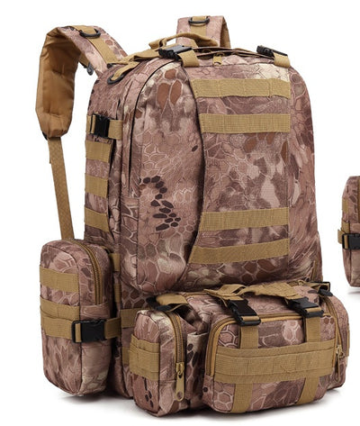 Men's Travel Backpack Oxford Cloth Outdoors Backpack Army Camouflage Tactics Double Shoulder Bag Mountaineering Large Combination Backpack