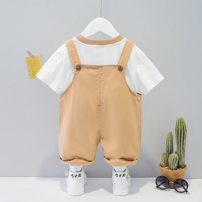 Children's Clothing Men And Women Baby Summer Cartoon Short-sleeved Overalls - HJG