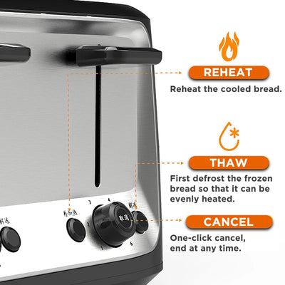 Stainless steel electric toaster household automatic baking bread maker breakfast machine toast sandwich grill 4 slice Pancake