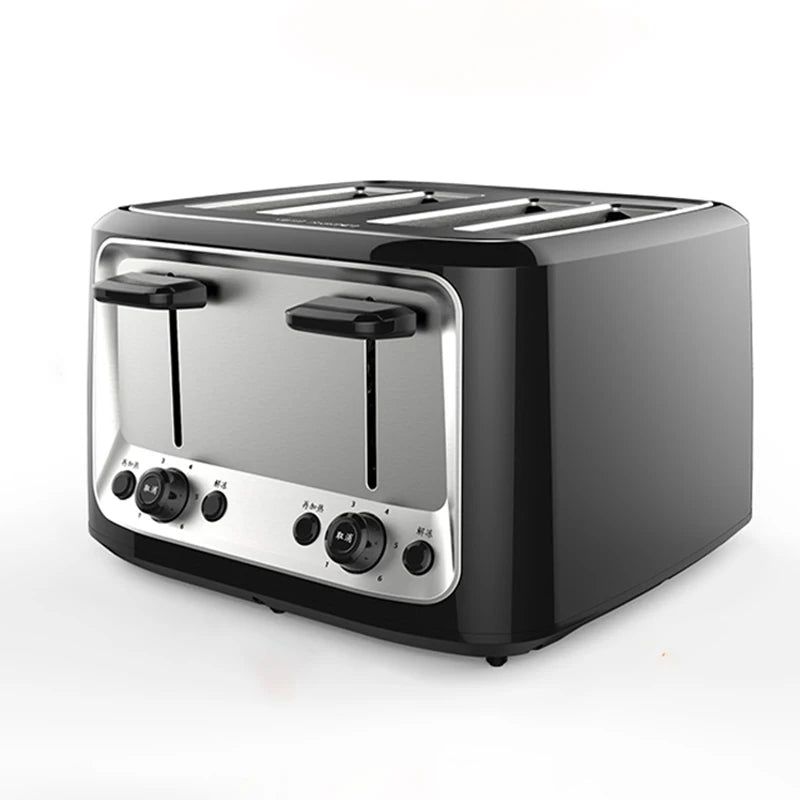 Stainless steel electric toaster household automatic baking bread maker breakfast machine toast sandwich grill 4 slice Pancake