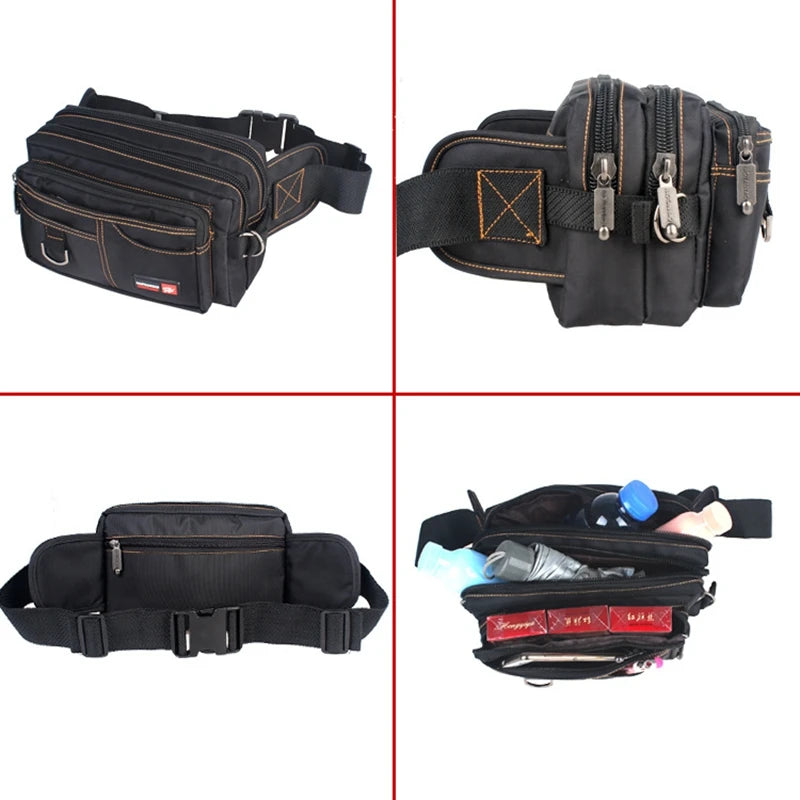 New Fashion Men's Bag High Quality Zipper Shoulder bag Fanny Pack Money Belt Waist Pouch Oxford Casual Male Travel Wallet Purse