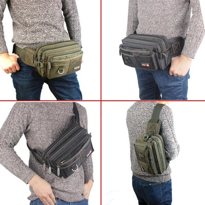 New Fashion Men's Bag High Quality Zipper Shoulder bag Fanny Pack Money Belt Waist Pouch Oxford Casual Male Travel Wallet Purse