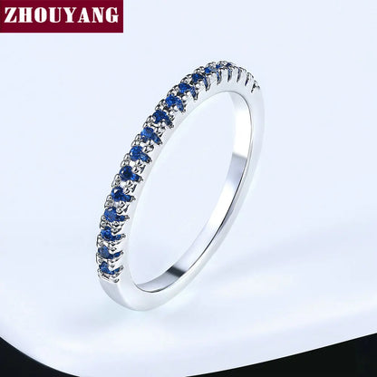 Dainty Wedding Ring For Women Man Concise Classical Multicolor Mini Zircon Rose Gold Color Fashion Jewelry R132 R133 ZHOUYANG
