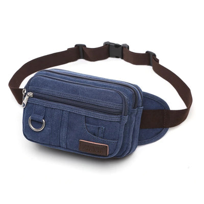 Casual Canvas Waist Bag Fashion Canvas Fanny Pack Travel Bags Outdoor Sports Climbing Camping Pockets Functional Bag