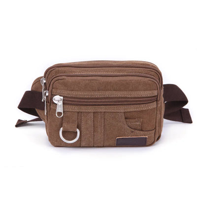 Casual Canvas Waist Bag Fashion Canvas Fanny Pack Travel Bags Outdoor Sports Climbing Camping Pockets Functional Bag