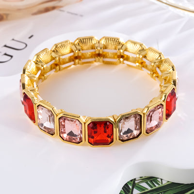 Hip Hop Bracelet Women's Full Diamond Bracelet Telescopic