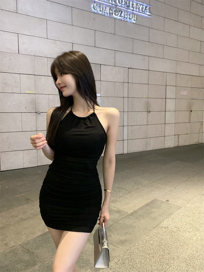 Sexy Sling Dress Sleeveless Skinny Sheath Tight Waist Summer Ladies