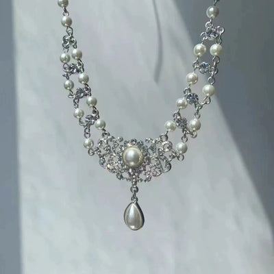 Heavy Industry Water Drop Pearl Necklace Women's Fashion