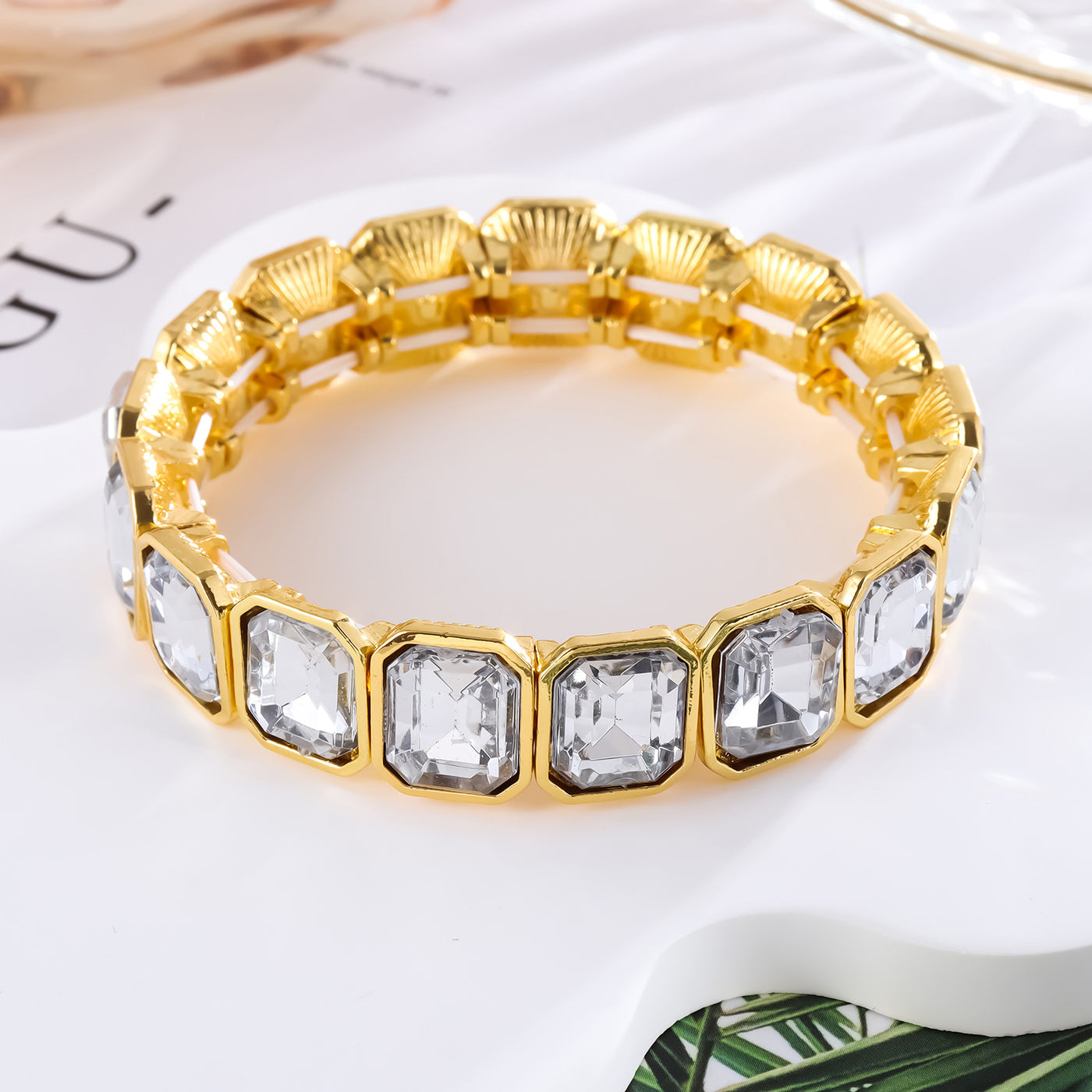 Hip Hop Bracelet Women's Full Diamond Bracelet Telescopic