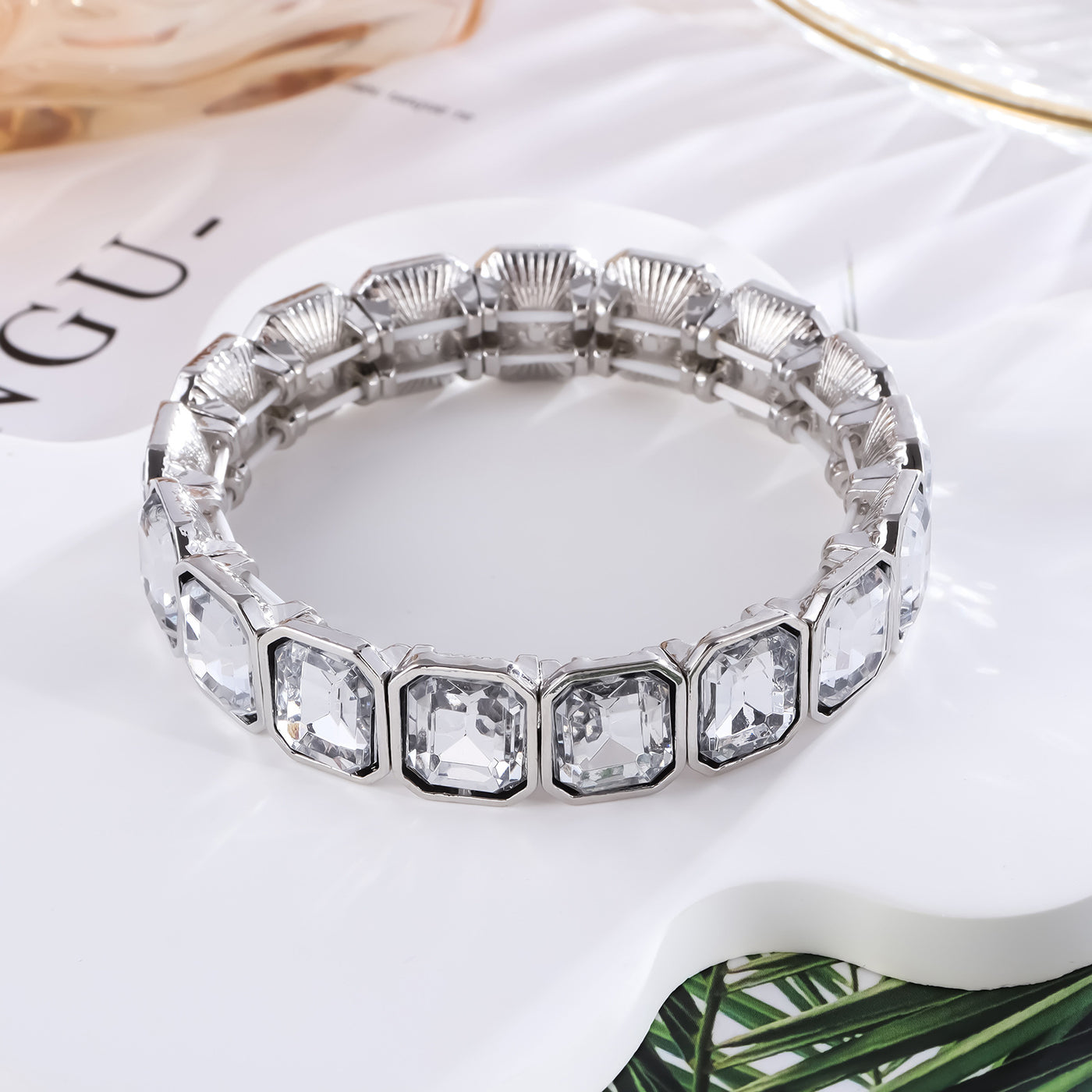 Hip Hop Bracelet Women's Full Diamond Bracelet Telescopic