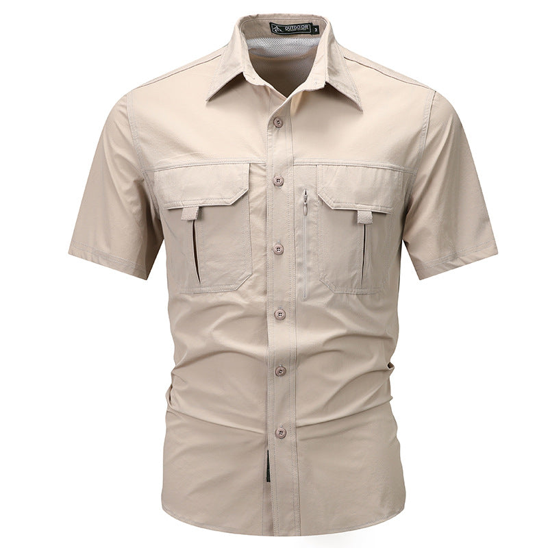 Summer Outdoor Leisure Multi-pocket Workwear Short Sleeve