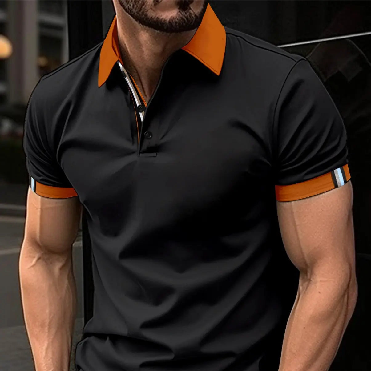 Men's Casual Button Solid Color Short Sleeves - HJG