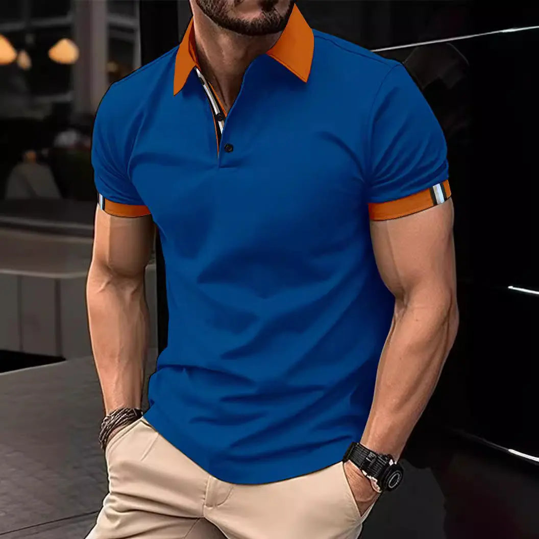 Men's Casual Button Solid Color Short Sleeves - HJG