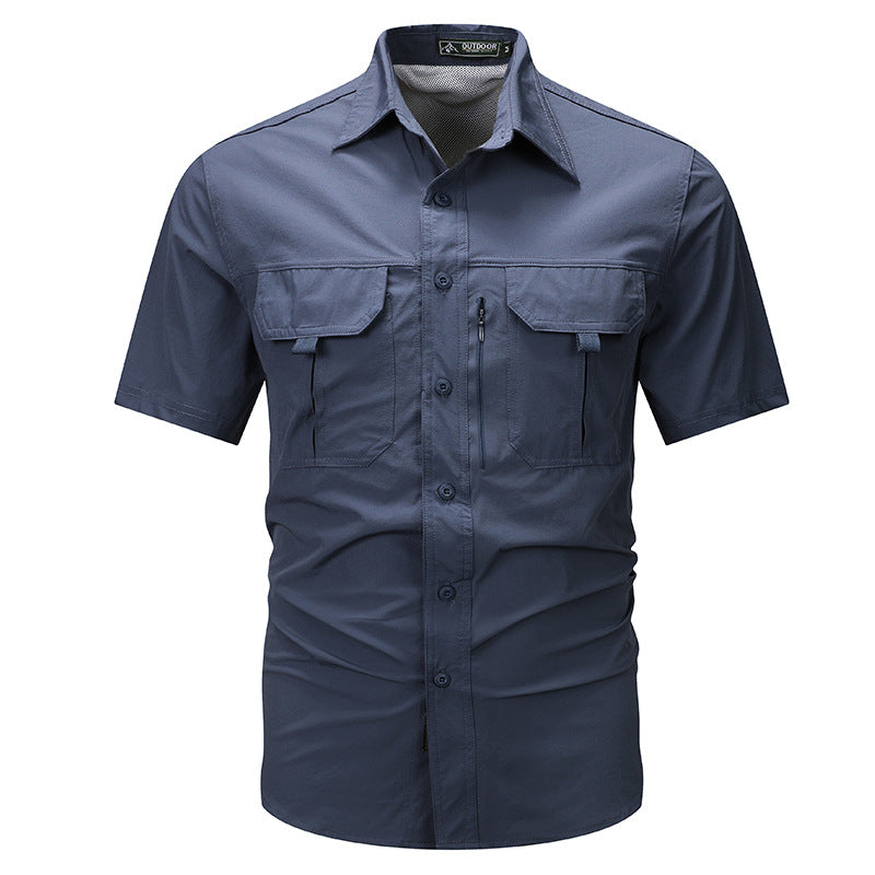 Summer Outdoor Leisure Multi-pocket Workwear Short Sleeve