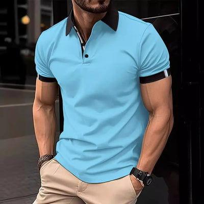 Men's Casual Button Solid Color Short Sleeves - HJG