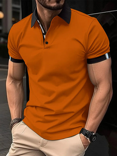 Men's Casual Button Solid Color Short Sleeves - HJG