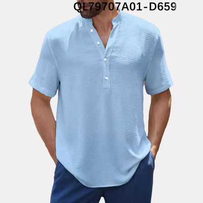 Men's Loose Trendy Short Sleeve Lapel Shirt