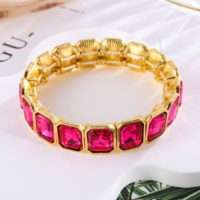 Hip Hop Bracelet Women's Full Diamond Bracelet Telescopic