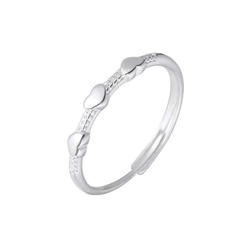 Sterling Silver Bow Love Heart-shaped Ring Women