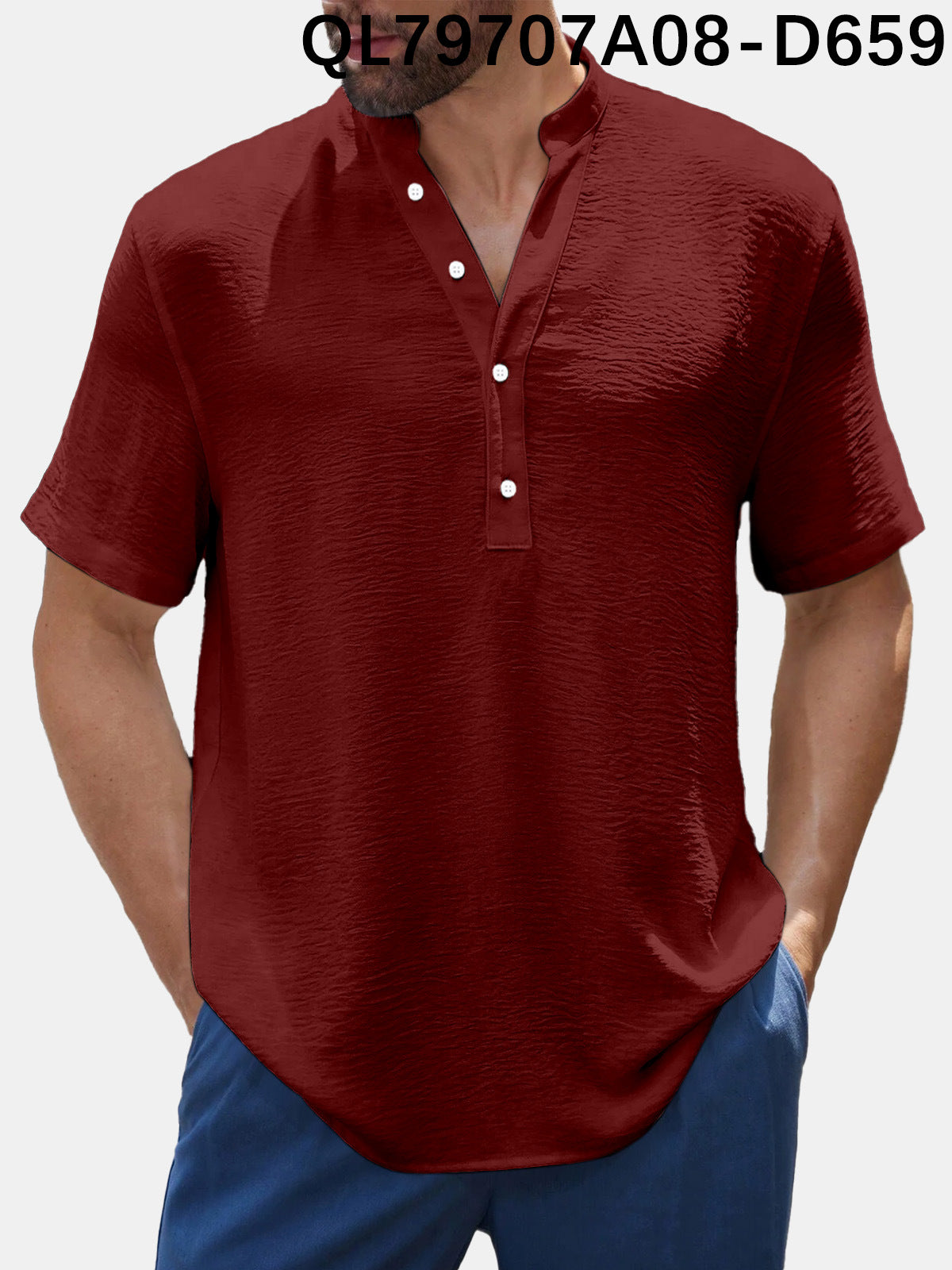 Men's Loose Trendy Short Sleeve Lapel Shirt