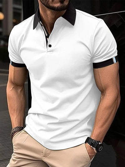 Men's Casual Button Solid Color Short Sleeves - HJG