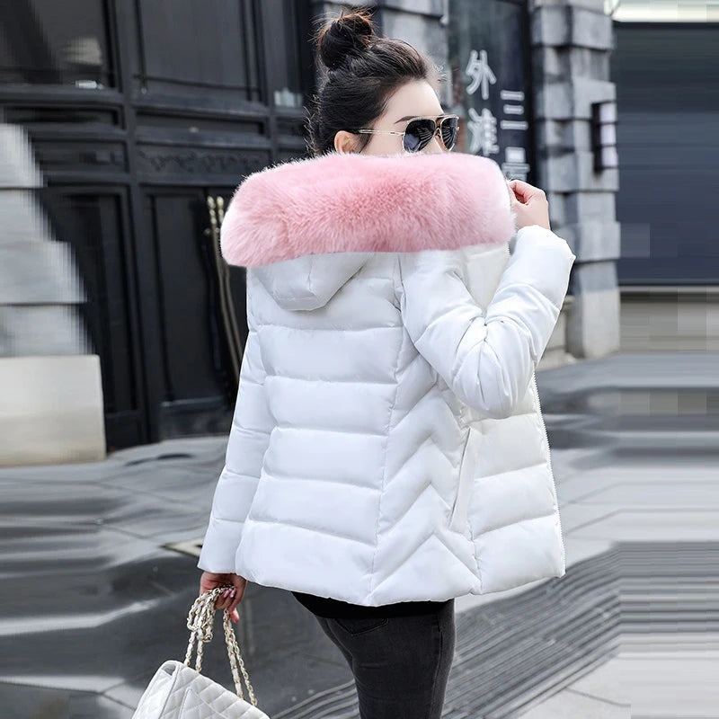 Autumn Coat Female Jacket New 2024 Hooded Parka Warm Big Fur Winter Jacket Women Wadded Ladies Plus size 5XL Women's down jacket