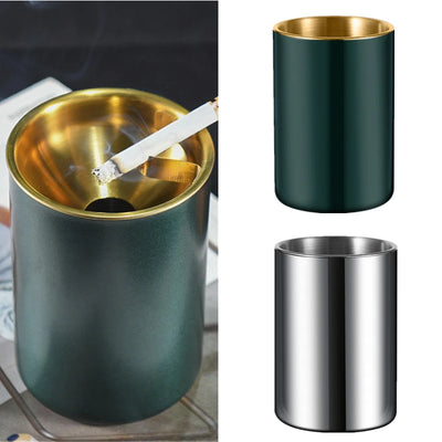 House ashtray Round Windproof Stainless Steel Smokeless Cigar Ashtray Terrace Indoor Home Decoration outdoor ashtray cupel