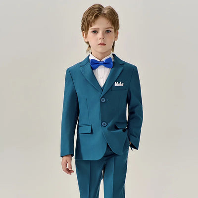 Prince Kids Green Jakcet Vest Pants Bowtie Piano Party Dress Boys Wedding Ceremony Photograph Suit Children Performance Costume