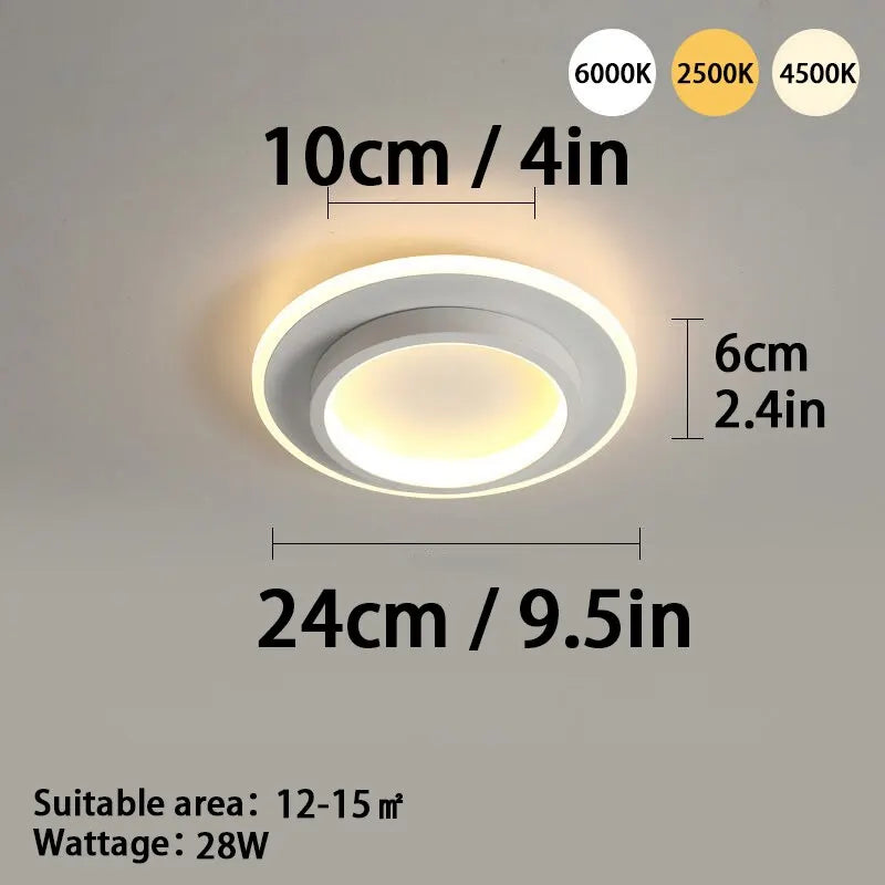 1 PC Modern LED Ceiling Light Tri-Color Dimming AC220V Surface Mount Suitable for Bedroom Hallway Living Room Pendant Light