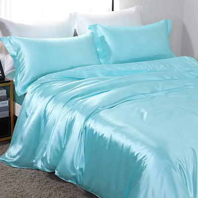 Luxury Satin Bedding Set Duvet Cover with Pillowcase European Style King Queen Size Comfortable Bed Set Bed Covers Linen Sheet