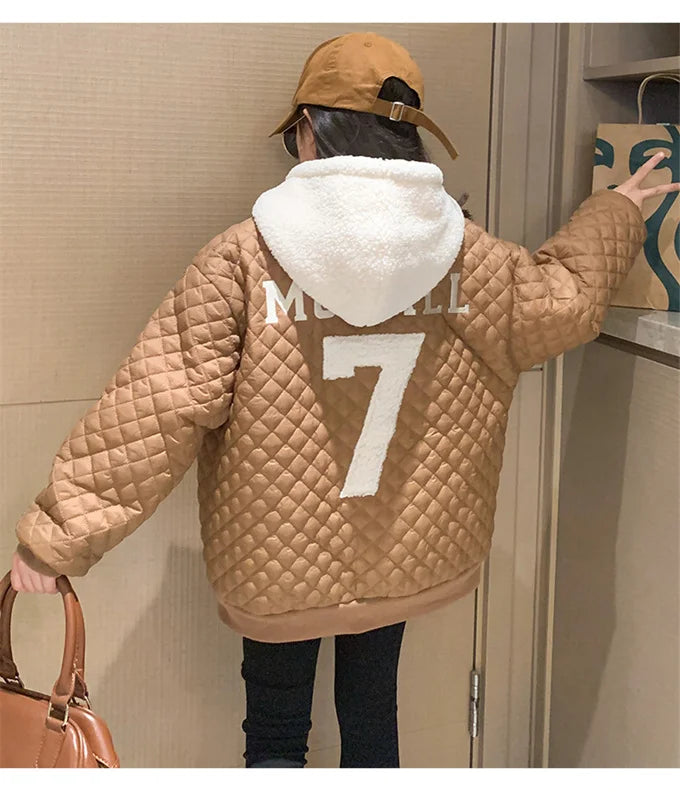 Girls Coat Jacket Winter Cotton Windbreak 2023 Fashion Warm Plus Thicken Teenagers Overcoat Snowsuit Children's Clothing