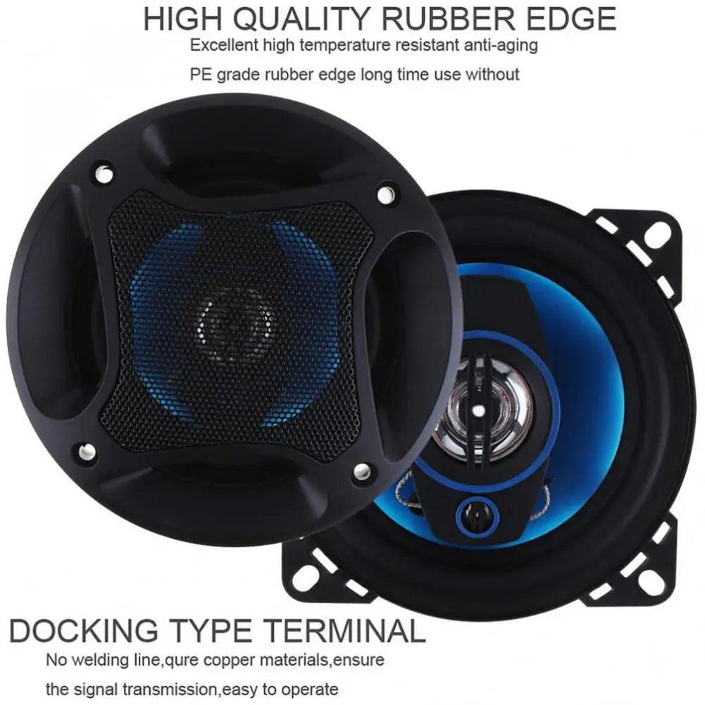 2Pcs Sturdy Car Subwoofer  HiFi Eco-friendly Car Audio Speaker  4 Inch Car Noise Cancelling Coaxial Horn