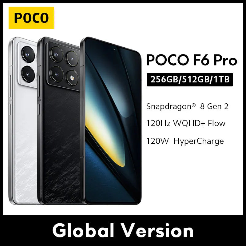 POCO F6 Pro 5G Global Version Smartphone Snapdragon® 8 Gen 2 120W HyperCharge WQHD+120Hz Flow AMOLED Display NFC