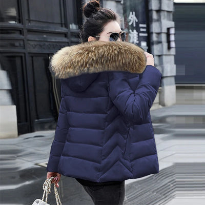 Autumn Coat Female Jacket New 2024 Hooded Parka Warm Big Fur Winter Jacket Women Wadded Ladies Plus size 5XL Women's down jacket