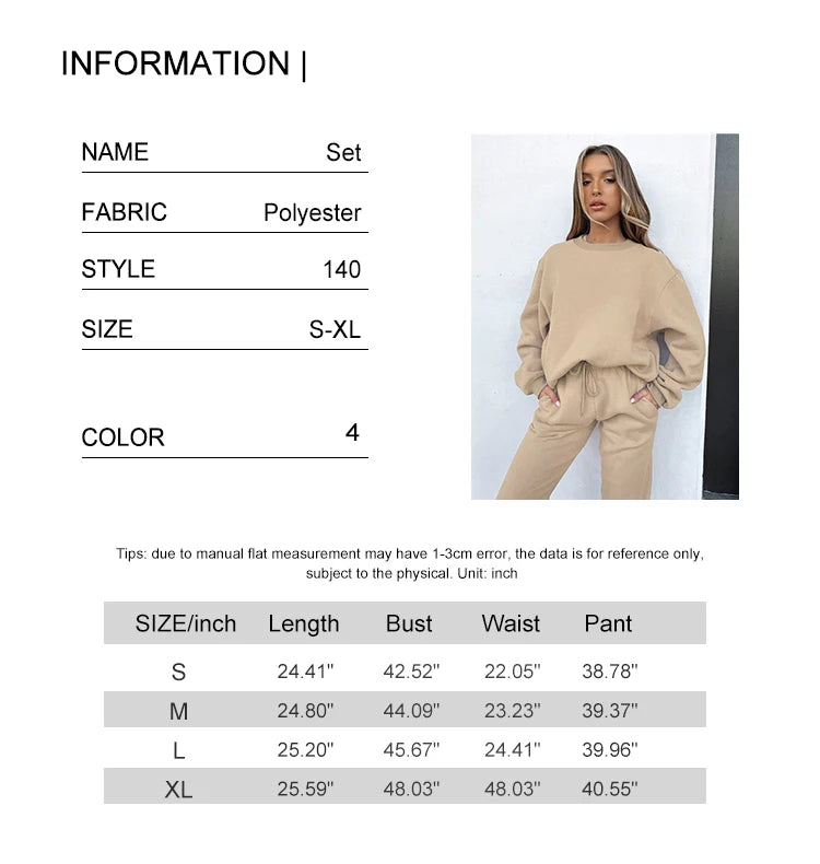 Women's 2 Piece Outfits Pants Sets Sweatsuits Tracksuit Oversized Hoodie Sweatshirt Matching Sweatpants Lounge Set