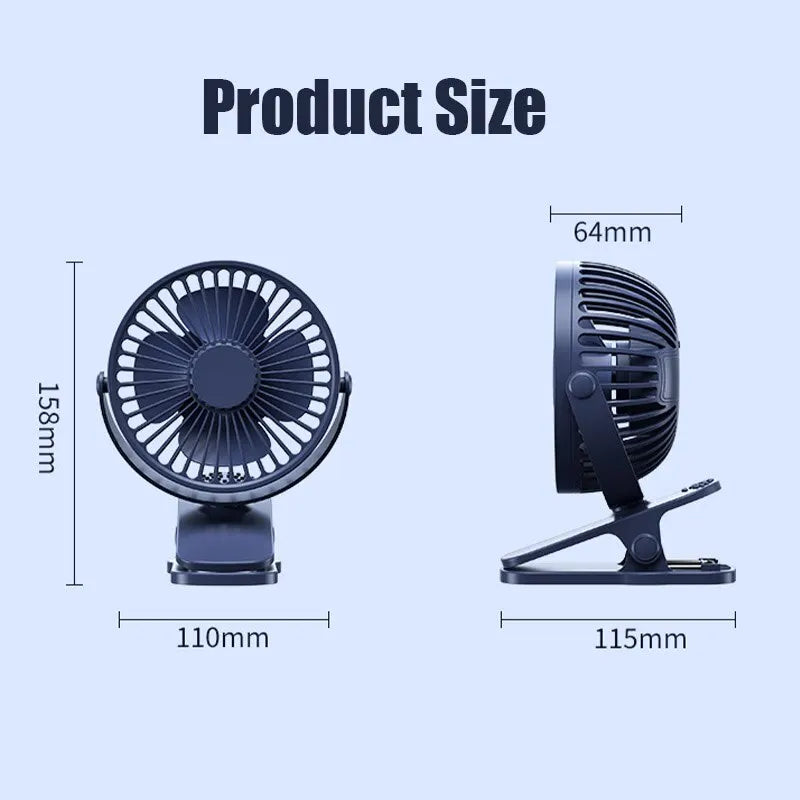 Usb Mini Fan Mini Student Class Dormitory Quiet Office Desktop Clip Charging Fan Ultra Long Range Silent Clip Fan Rechargeable