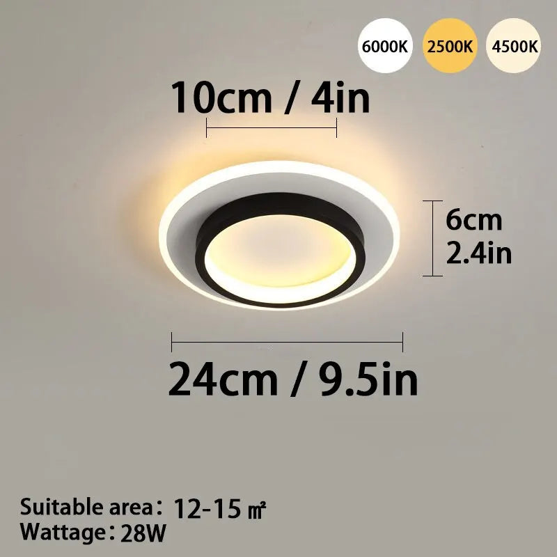 1 PC Modern LED Ceiling Light Tri-Color Dimming AC220V Surface Mount Suitable for Bedroom Hallway Living Room Pendant Light