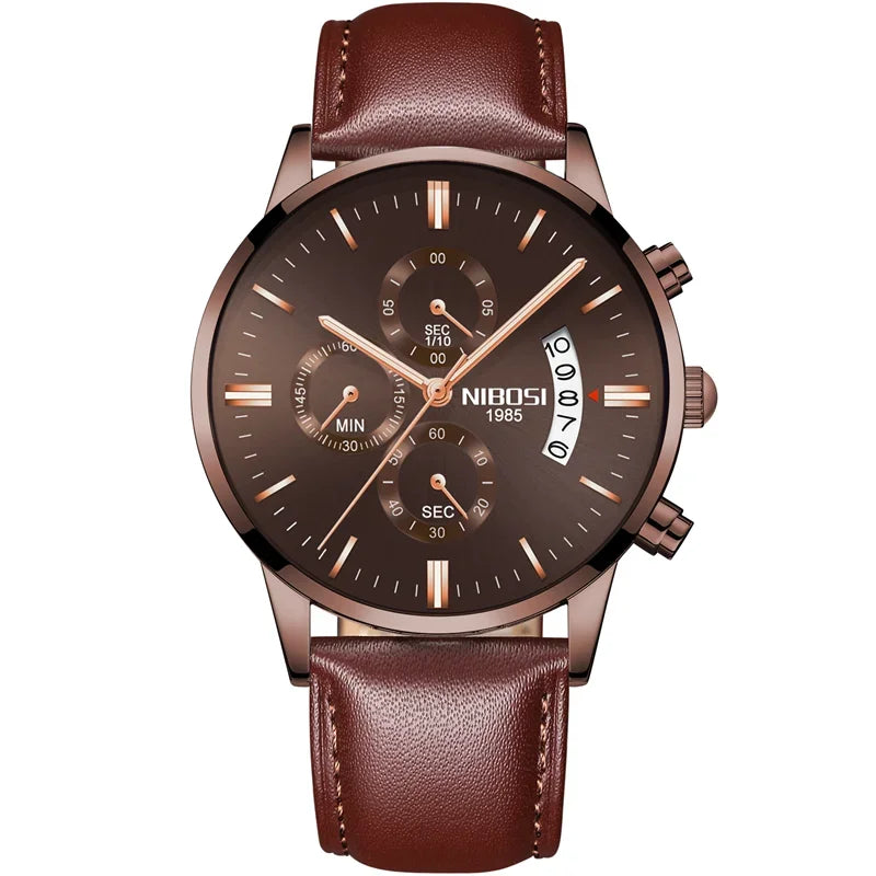 NIBOSI Relogio Masculino Men Watches Luxury Famous Top Brand Men's Fashion Casual Dress Watch Military Quartz Wristwatches Saat