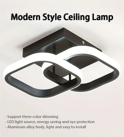 1 PC Modern LED Ceiling Light Tri-Color Dimming AC220V Surface Mount Suitable for Bedroom Hallway Living Room Pendant Light