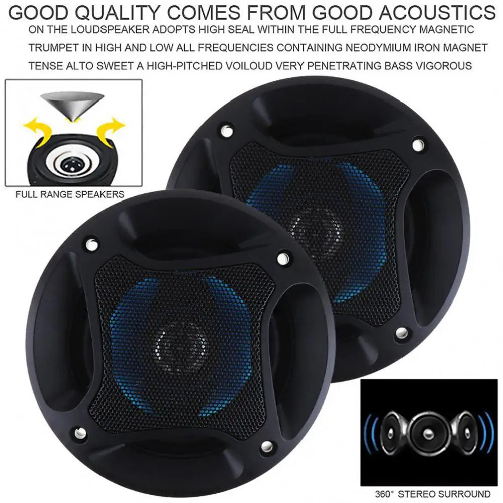 2Pcs Sturdy Car Subwoofer  HiFi Eco-friendly Car Audio Speaker  4 Inch Car Noise Cancelling Coaxial Horn