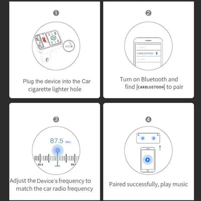 FM Transmitter Bluetooth Wireless Car kit Handfree Dual USB Car Charger 2.1A MP3 Music TF Card U disk AUX Player