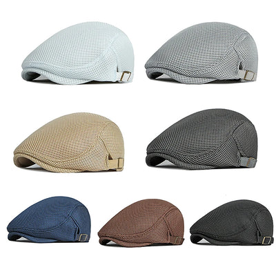 Men's Casual Hat Berets Cotton Caps For Spring Summer Autumn Cabbie Flat Cap Breathable Mesh Newsboy Beret Ivy Cap